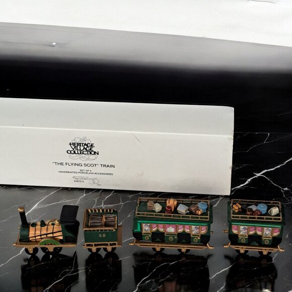 VINTAGE 1990 Dept 56 Heritage Dickens Village The Flying Scot Train Set #5573-5 - Picture 10 of 12